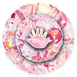 50pcs Pink marine life themed stickers