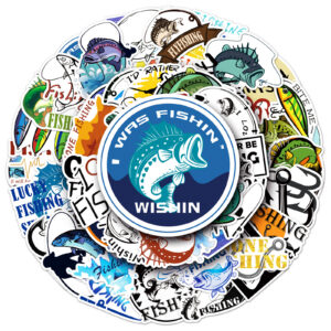50pcs Fishing Themed Stickers