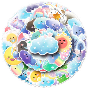 50pcs Cute Weather Emoticon Theme Stickers