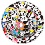 50pcs Cute Cartoon Panda Themed Stickers